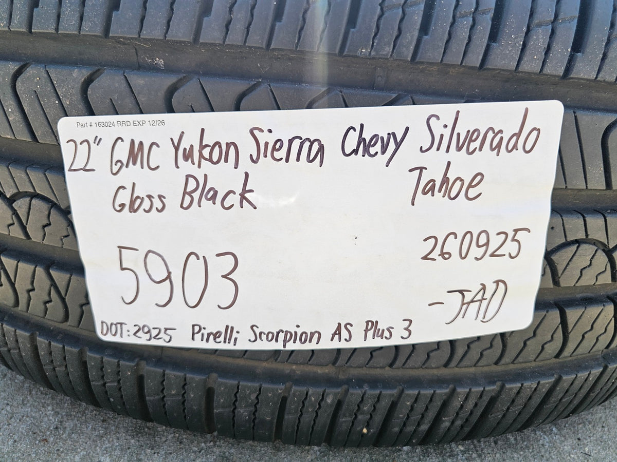 22" GMC Yukon Sierra OEM Chevy Silverado Tahoe 5903 wheels rims PIRELLI