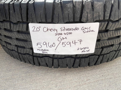 20" Chevy Silverado GMC Sierra 2500 3500 OEM 5960 5947 wheels rims SET MICHELIN