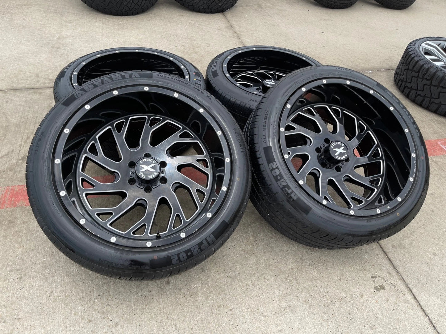 22x12 22" Xtreme Force XF-8 Ford F-150 rims wheels tires Expedition tires 6x135