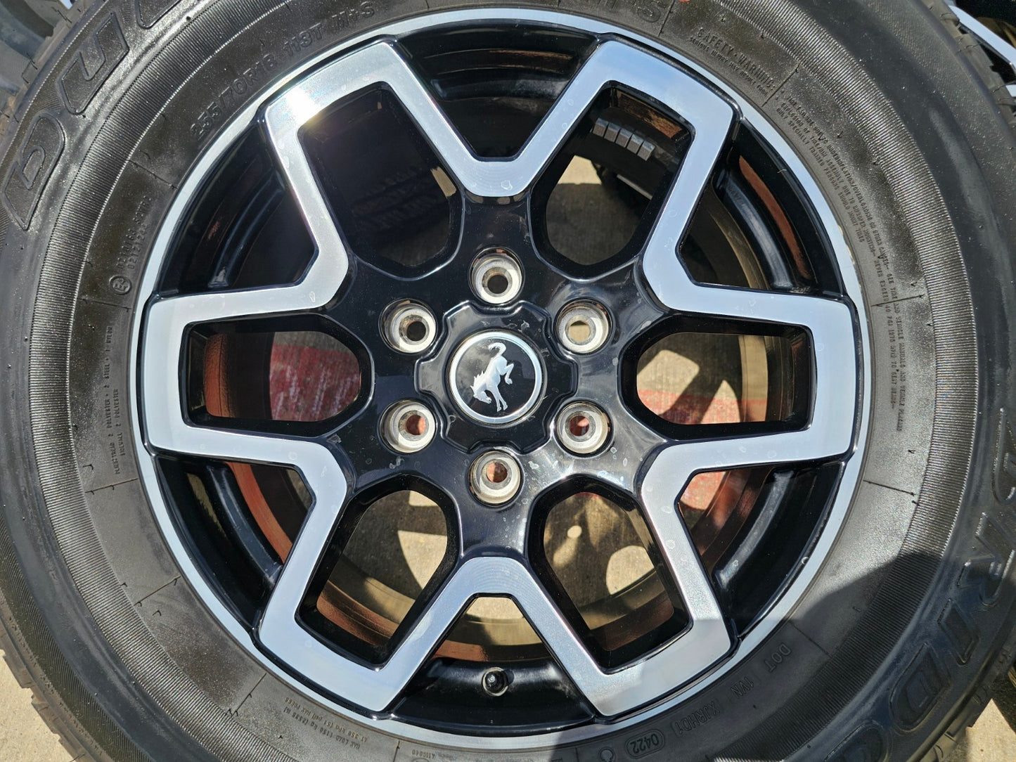 (5) 18" Ford Bronco wheels rims black 95213 Ranger SET BRIDGESTONE DUELER AT