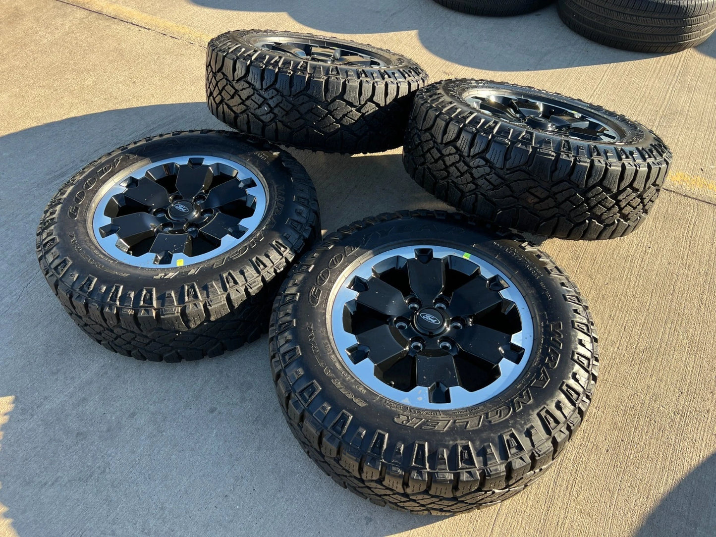 18" Ford Bronco BADLANDS OEM black wheels rims 10282 Ranger GOODYEAR DURATRAC