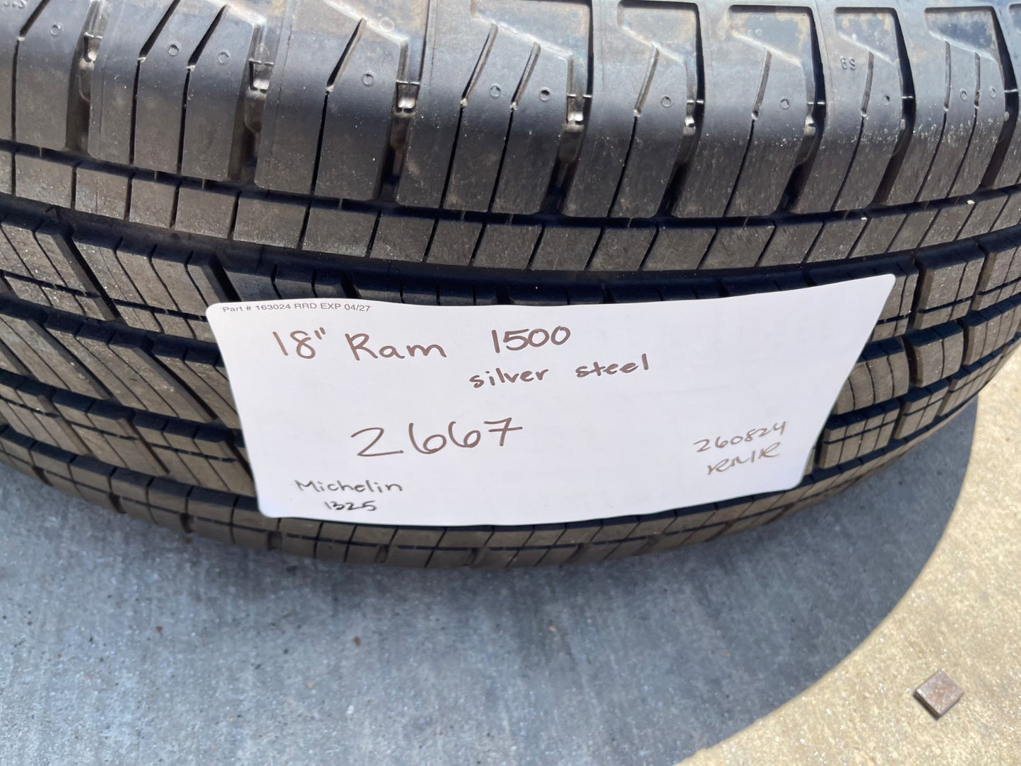 18" Ram 1500 OEM 2667 stock wheels rims SET 2024 2025 2026 2027 MICHELIN NEW