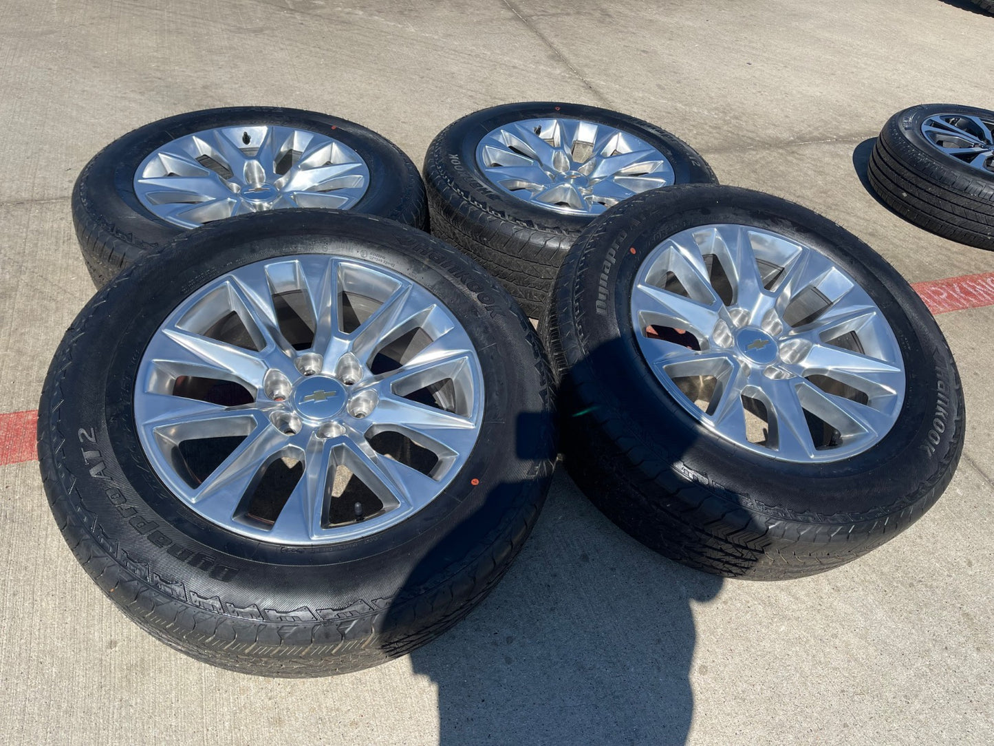 20" Chevy Tahoe Silverado LTZ 5920 OEM wheels rims Yukon HANKOOK A/T2 NEW