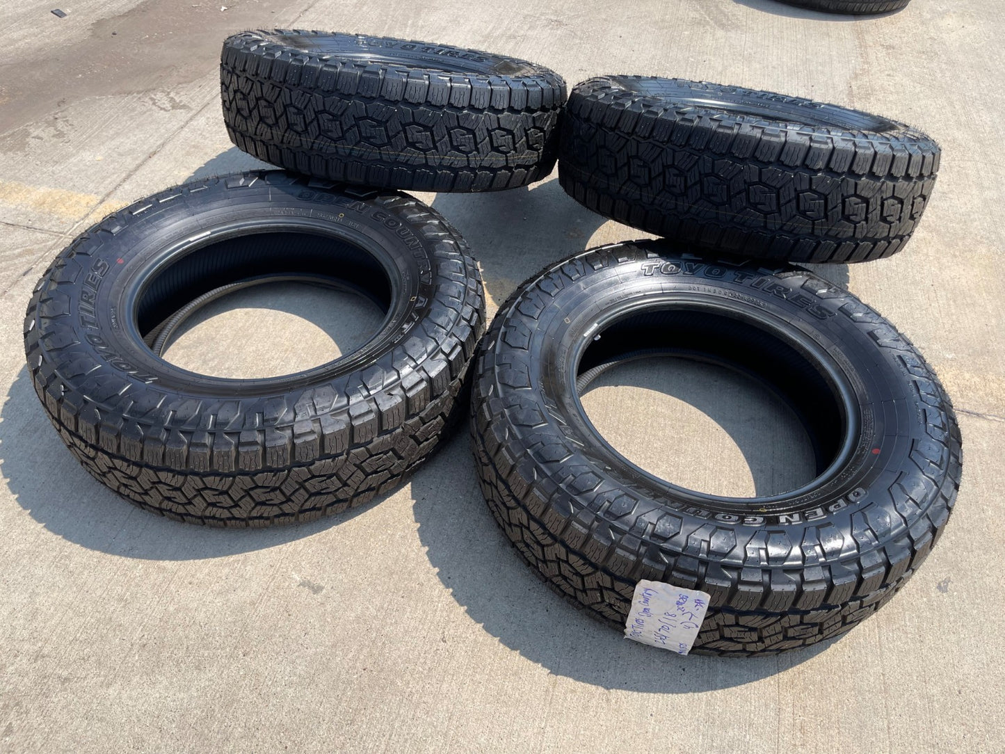 (4) 265/70/18 Toyo Open Country A/T3 tires SET 116H M+S 265/70R18 TAKE OFFS NEW