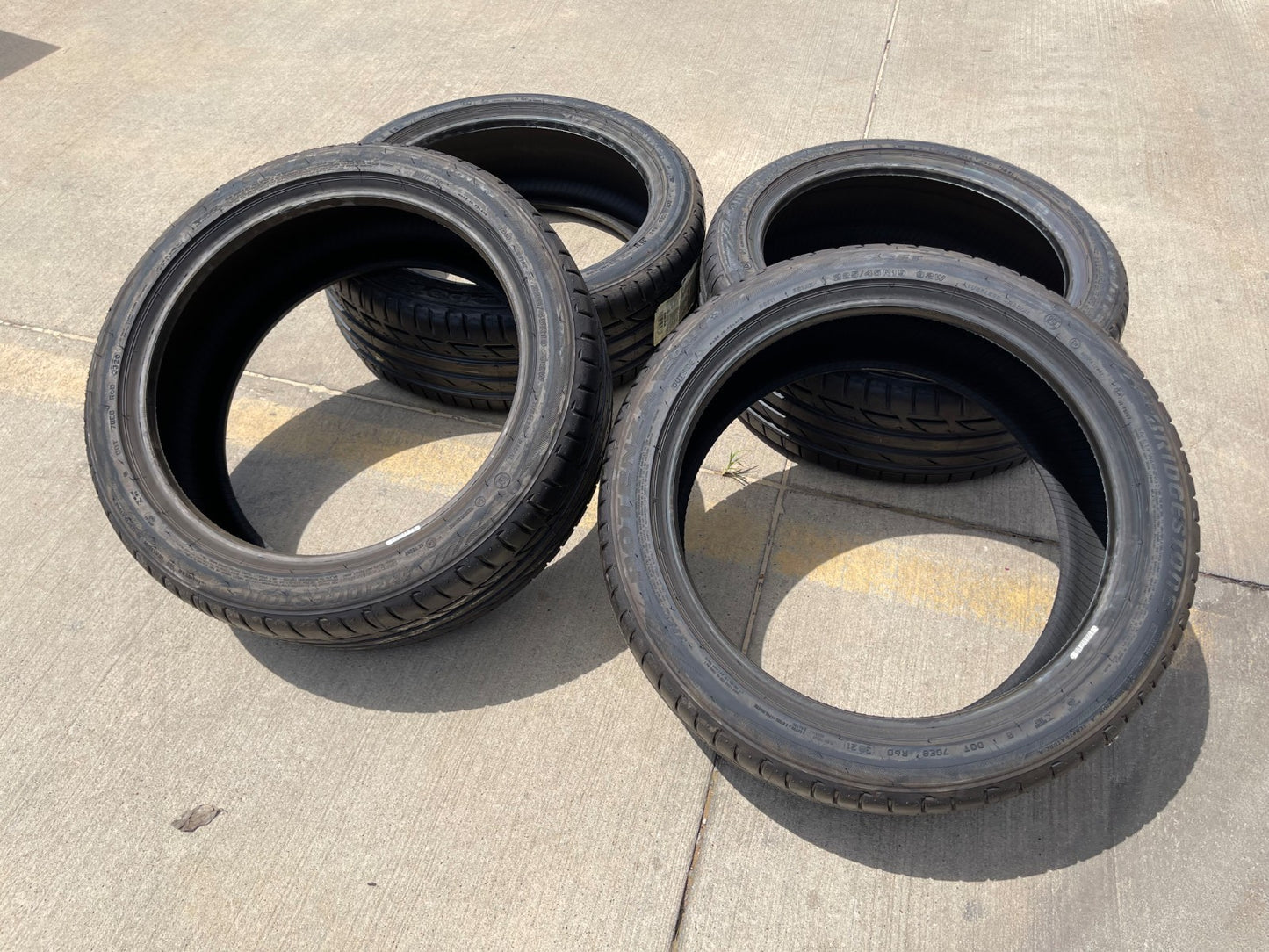 (4) 225/45/19 Bridgestone Potenza S001 RFT tires 225/45R19 92W BRAND NEW!