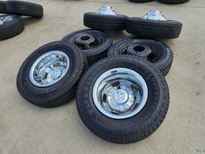 17" Dodge Ram 3500 Dually 8x200 wheels rims 2703 2704 OEM tires FIRESTONE A/T