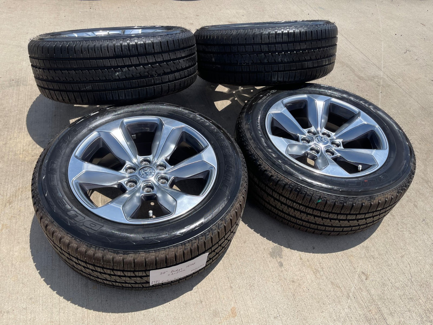 20" Dodge Ram 1500 OEM Laramie Long Horn wheels rims 2681 SET BRIDGESTONE NEW