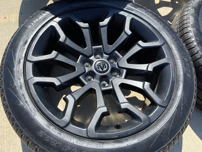 22" Dodge Ram 1500 OEM 95987 LIMITED Laramie wheels rims black 2025 2026 SET