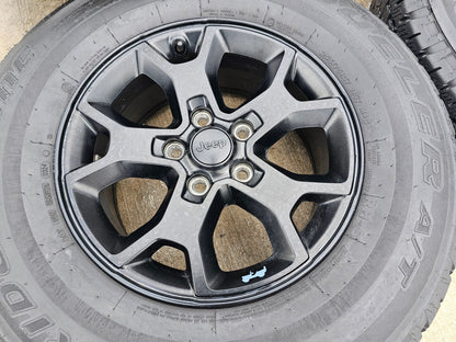 17" Jeep Wrangler Rubicon OEM 9218 wheels rims Gladiator tires SET DUELER A/T