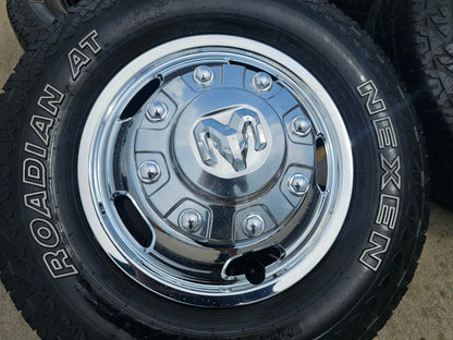 17" Dodge Ram 3500 Dually 8x200 wheels rims 2703 2704 OEM A/T tires