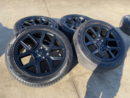 22" Dodge Ram 1500 OEM LIMITED Laramie wheels rims black 2725 2684 PIRELLI NEW