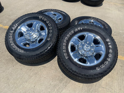 18" Dodge Ram 2500 3500 STEEL chrome OEM 2473 wheels rims SET FIRESTONE A/T2