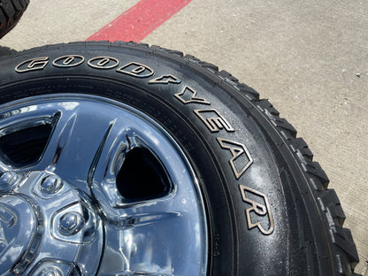 18" Dodge Ram 2500 3500 STEEL chrome OEM 2473 wheels rims SET GOODYEAR A/T NEW