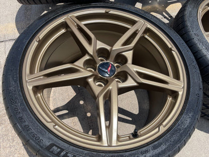 19" + 20" Chevy Corvette C8 OEM wheels rims BRONZE 14007 14008 2024 2025 NEW