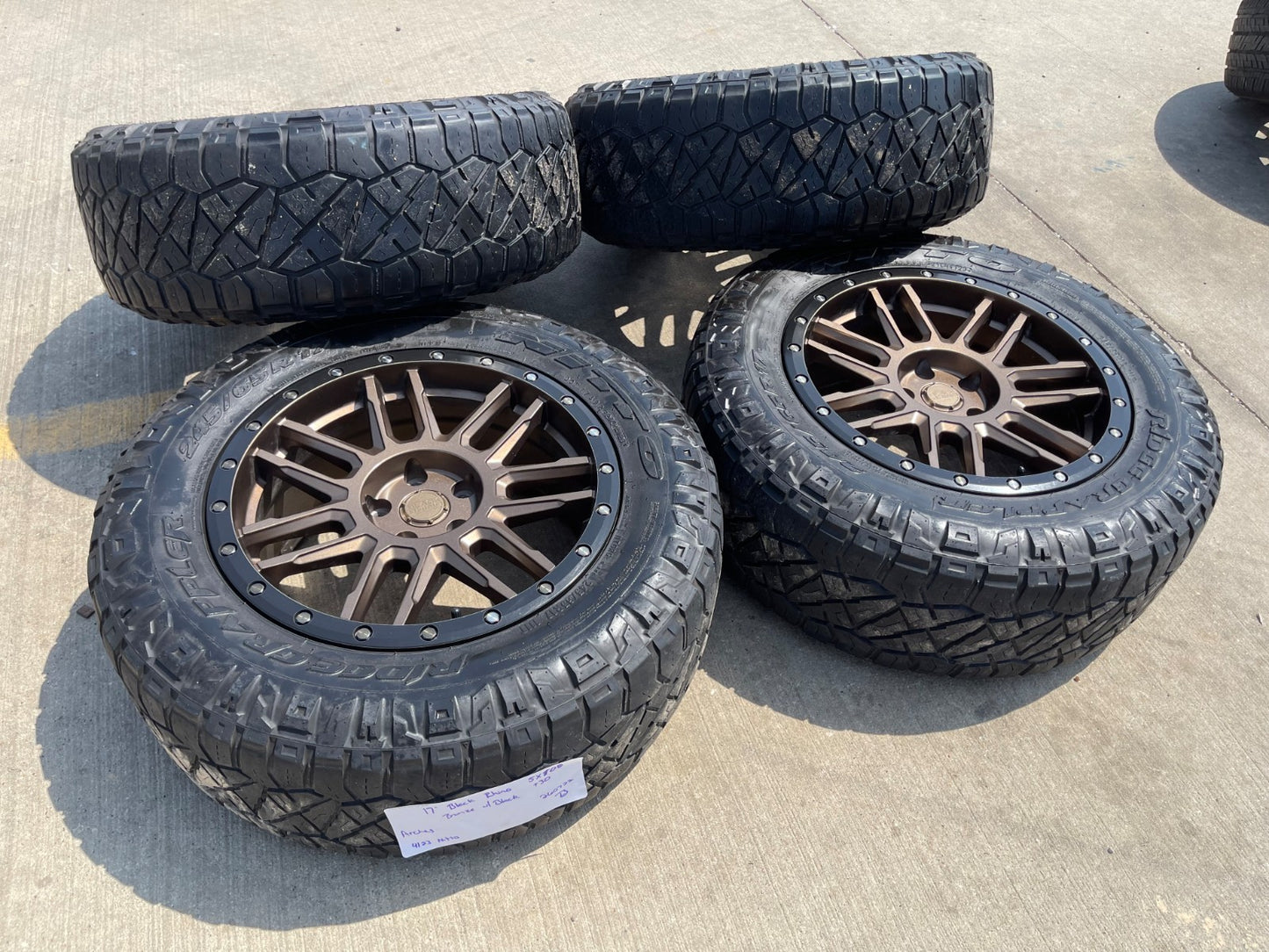 17" 17x8 Black Rhino Arches BRONZE Ford Maverick Bronco Sport rims wheels SET