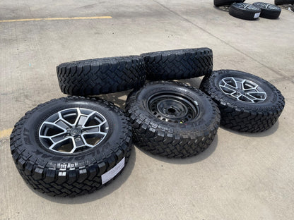 17" Jeep Wrangler Rubicon OEM 9336 wheels rims Gladiator SET FALKEN M/T 33"