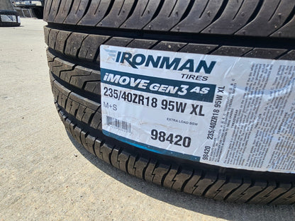 (1) 235/40/18 Ironman Gen 3 A/S tire 235/40R18 95W XL NEW