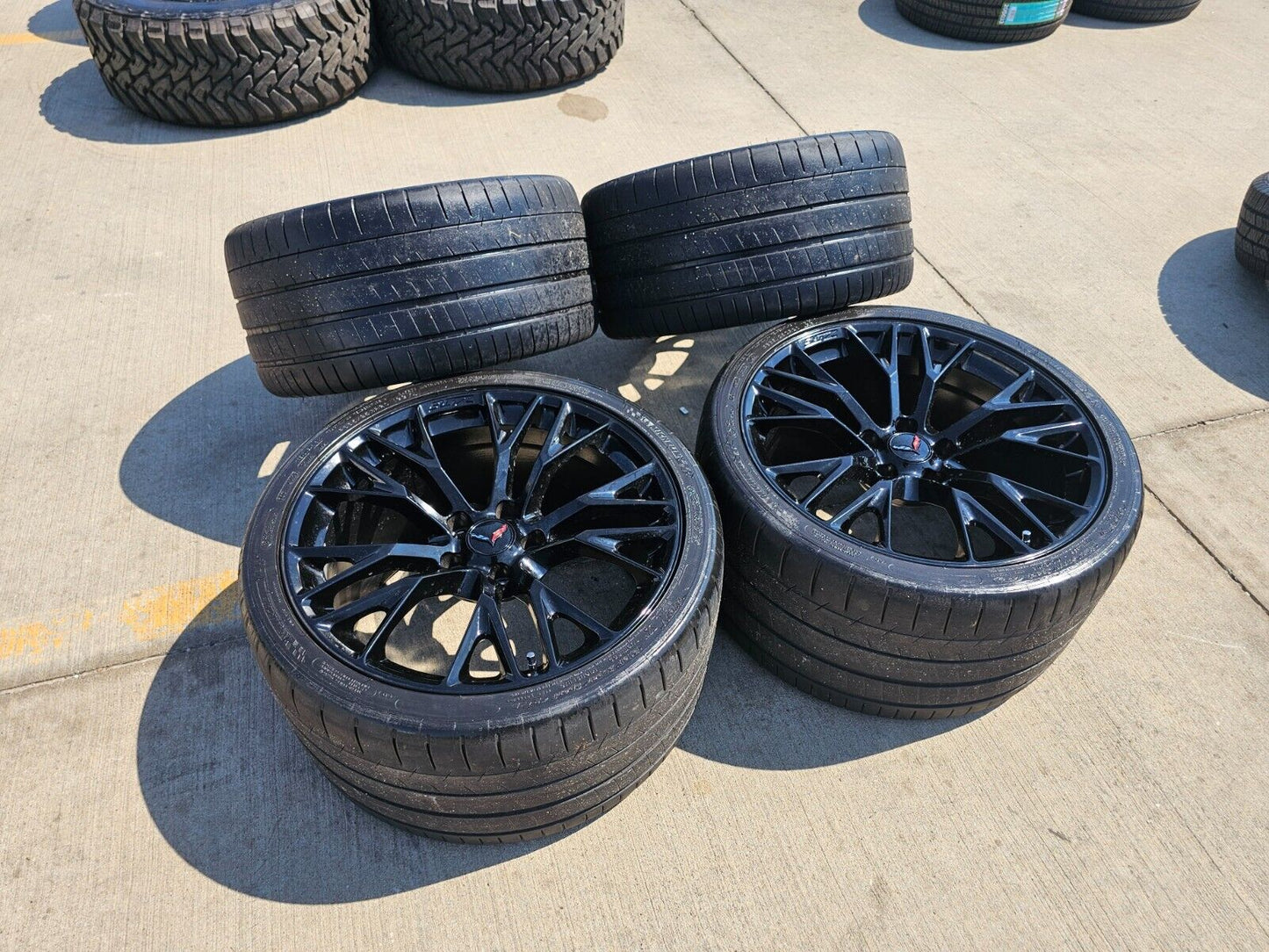 19x10 20x12 Chevy Corvette STINGRAY C7 OEM wheels rims 5734 5736 black tires