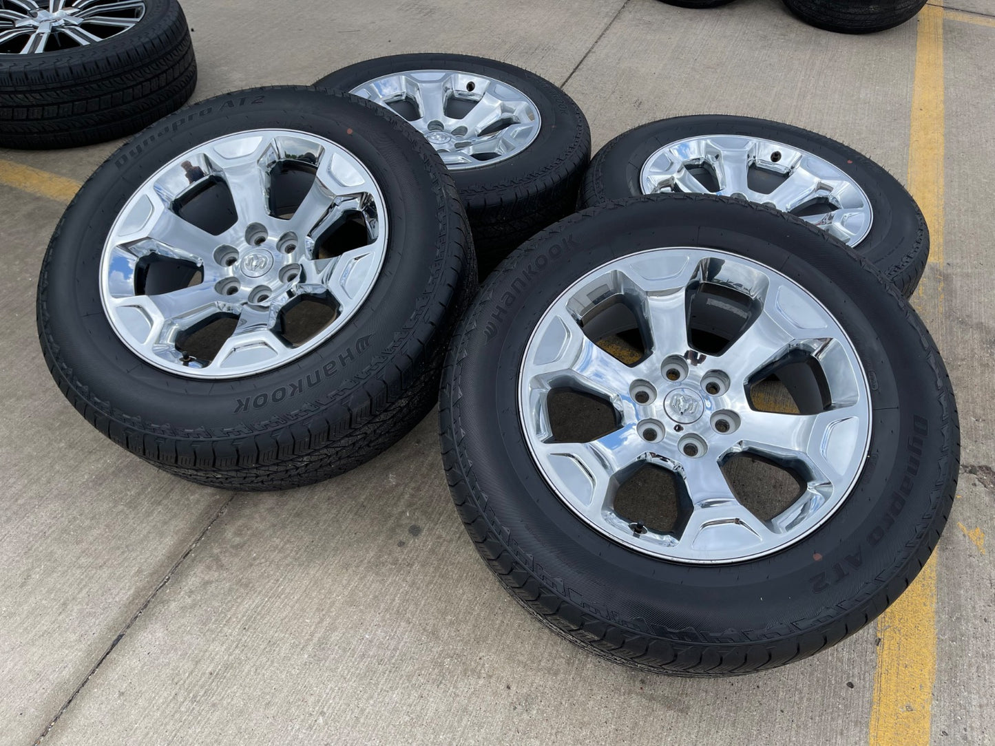 20" Dodge Ram 1500 OEM Laramie CHROME 2680 wheels rims 2025 2026 Hankook AT2 NEW