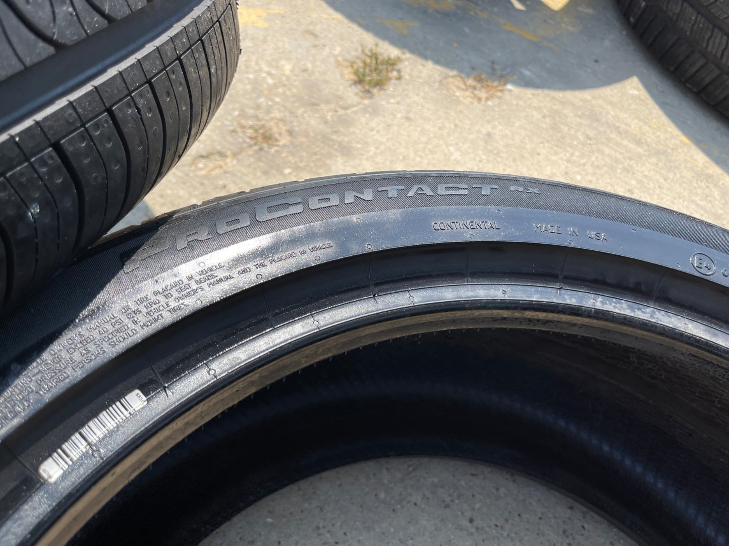 (4) 255/40/19 Continental Contipro Contact RX 96W M+S SL 255/40R19 tires NEW