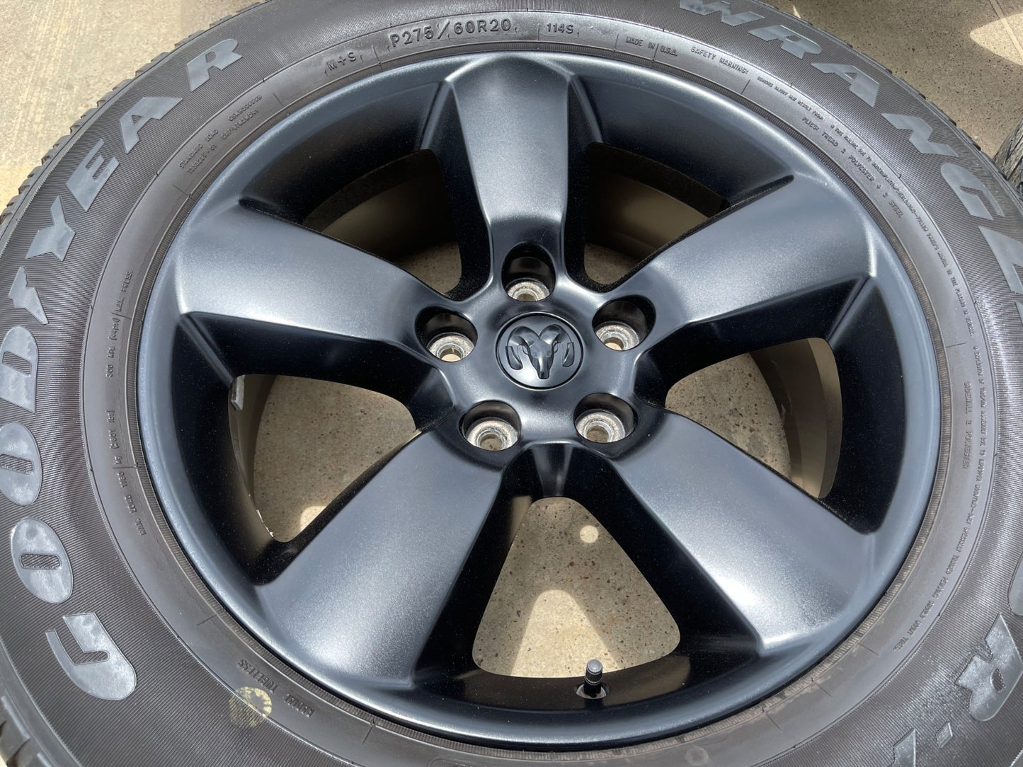 20" Dodge Ram 1500 OEM wheels rims 2495 BLACK 5x139 5x5.5 SET GOODYEAR