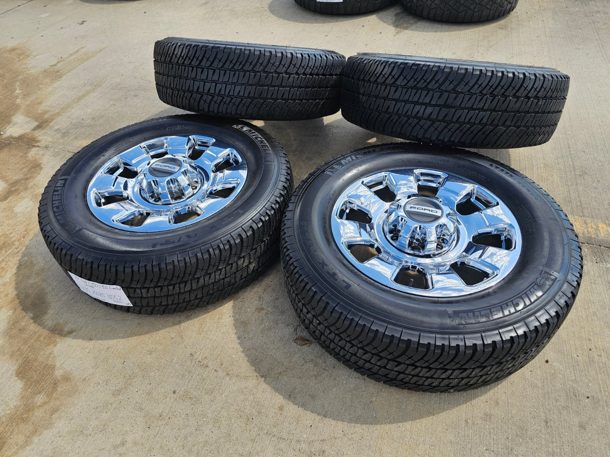 20" Ford F-250 F-350 OEM 10295 25085 10552 chrome wheels rims SET NEW MICHELIN