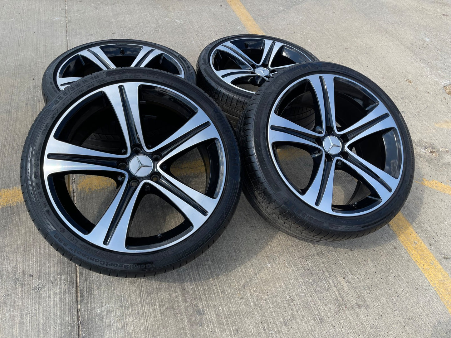 19" Mercedes AMG C E S Class OEM 85534 wheels rims tires CONTINENTAL SET
