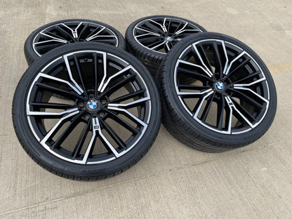 20" BMW M550i 530i 540i 640i OEM 86160 86161 Series 846M black wheels rims SET