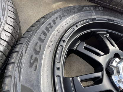 20" Toyota Tundra Sequoia T FORCE TSS TRD OEM black wheels rims 5x150 PIRELLI