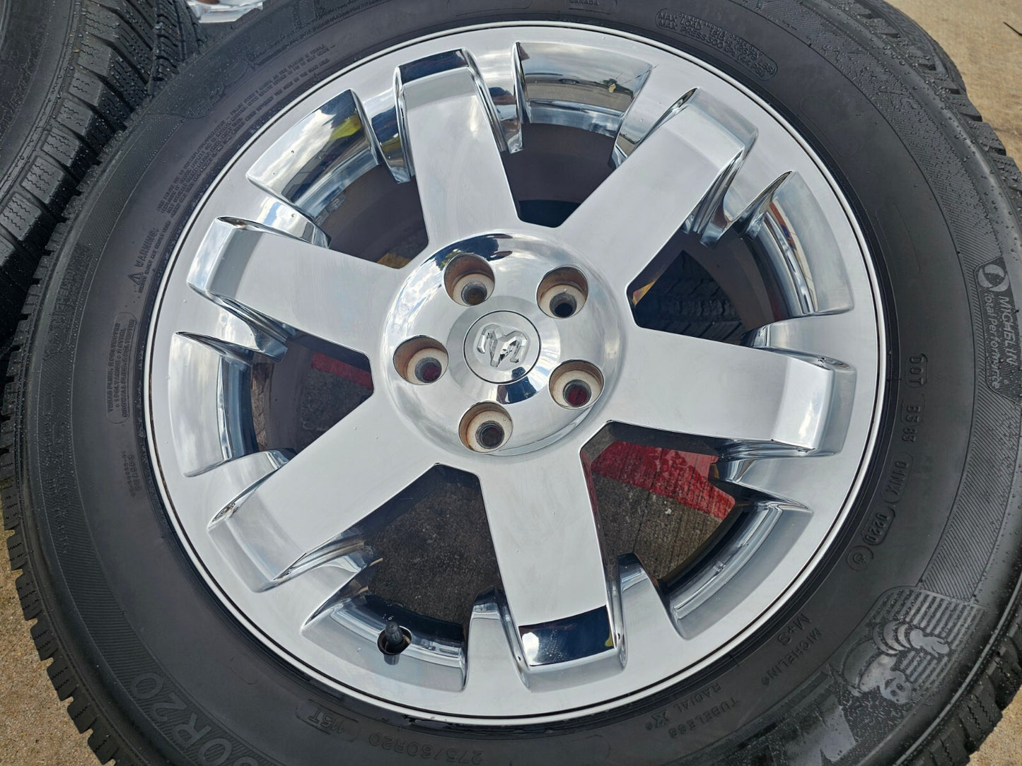 20" Dodge Ram 1500 OEM chrome wheels rims 2365 tires MICHELIN
