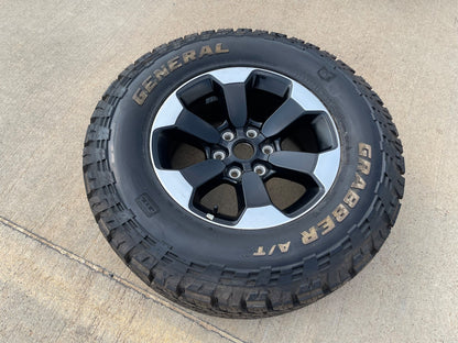 18" Dodge Ram 1500 Rebel Black OEM wheel rim 2671 tire single GENERAL A/T NEW