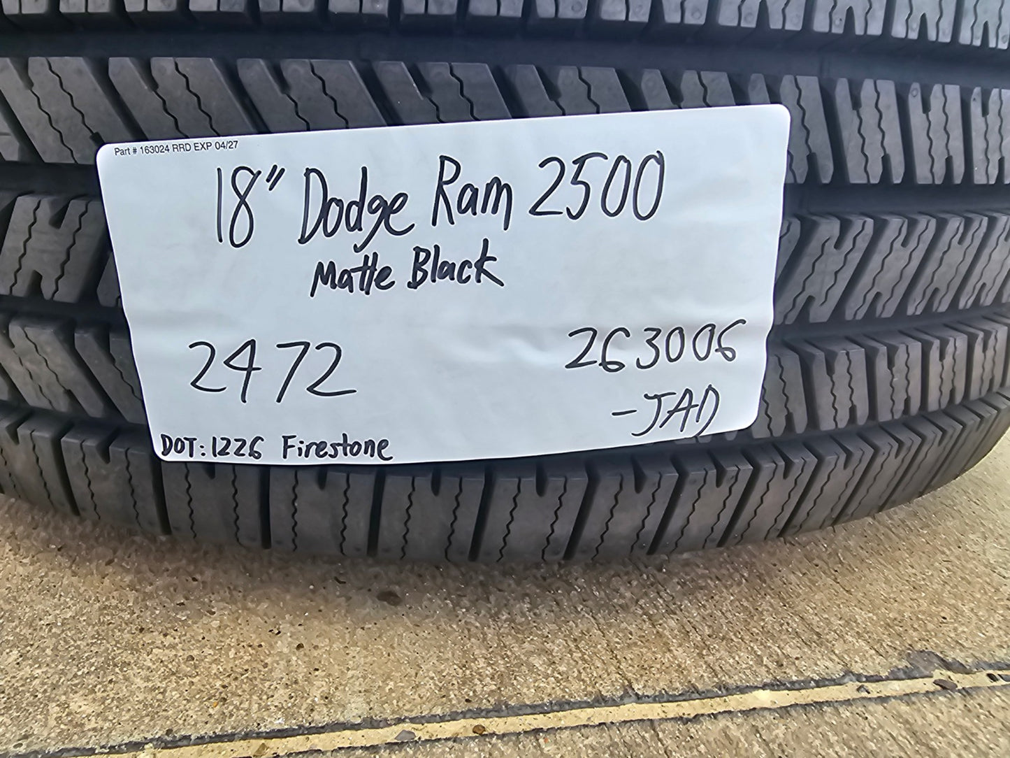 18" Dodge Ram 2500 3500 STEEL black OEM 2473 wheel rim tire 2025 2026 2027 NEW