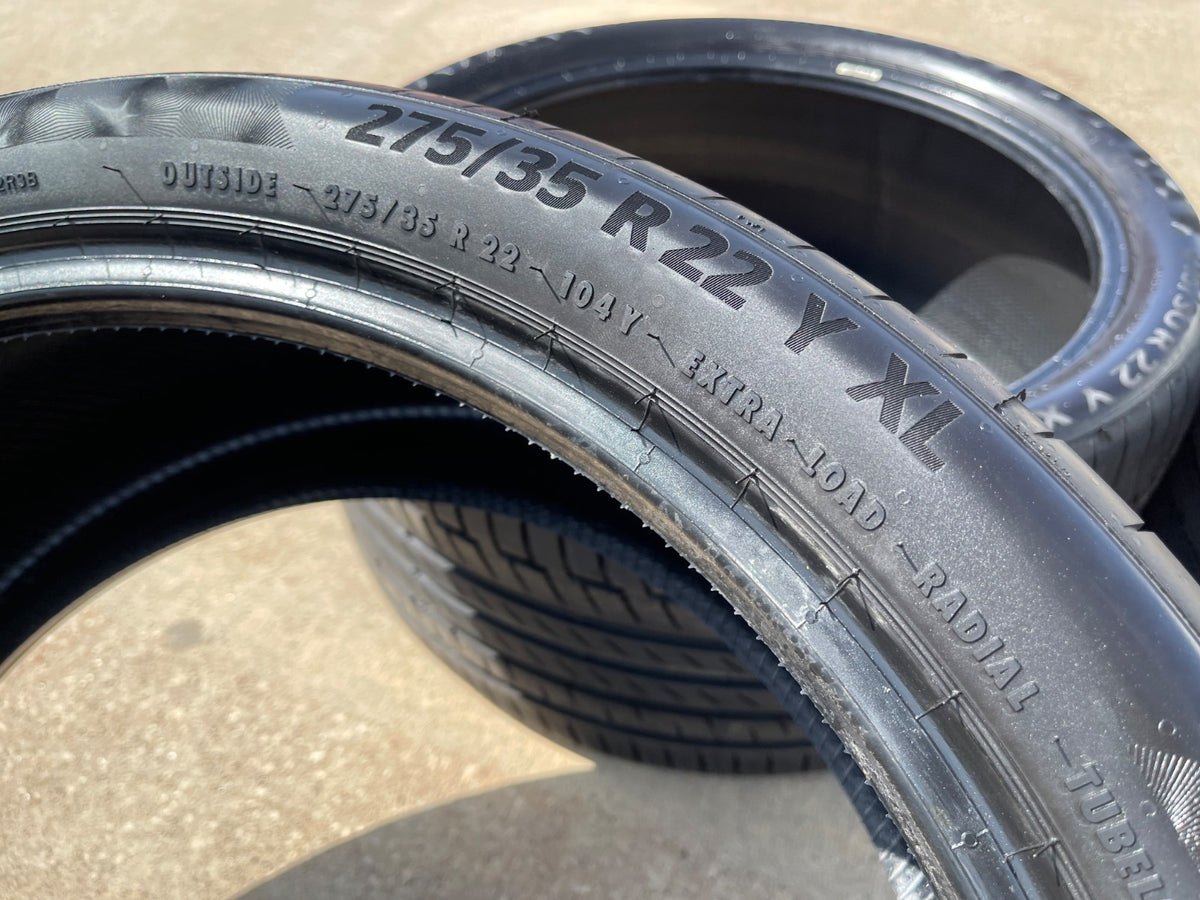 (2) 275/35/22 + (2) 315/35/22 Continental Premium Contact 6 104Y XL tires
