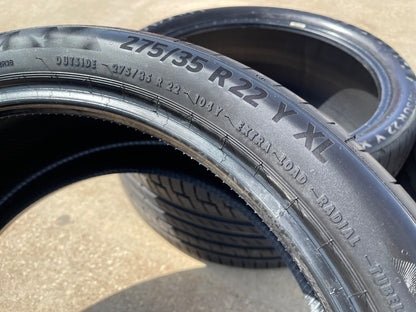 (2) 275/35/22 + (2) 315/35/22 Continental Premium Contact 6 104Y XL tires