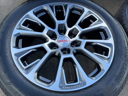 22" GMC Yukon Sierra DENALI OEM wheels rims Tahoe BRIDGESTONE 2024 2025 2026 NEW
