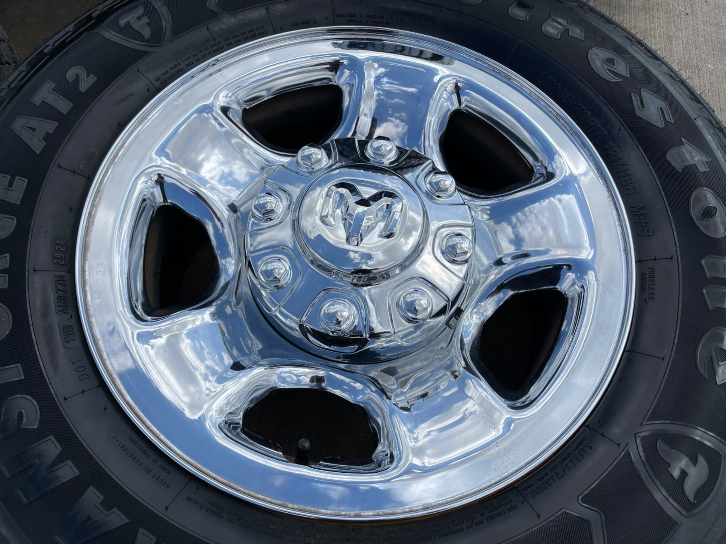 17" Ram 2500 3500 Laramie Power Wagon OEM 2186 wheels rims FIRESTONE A/T2