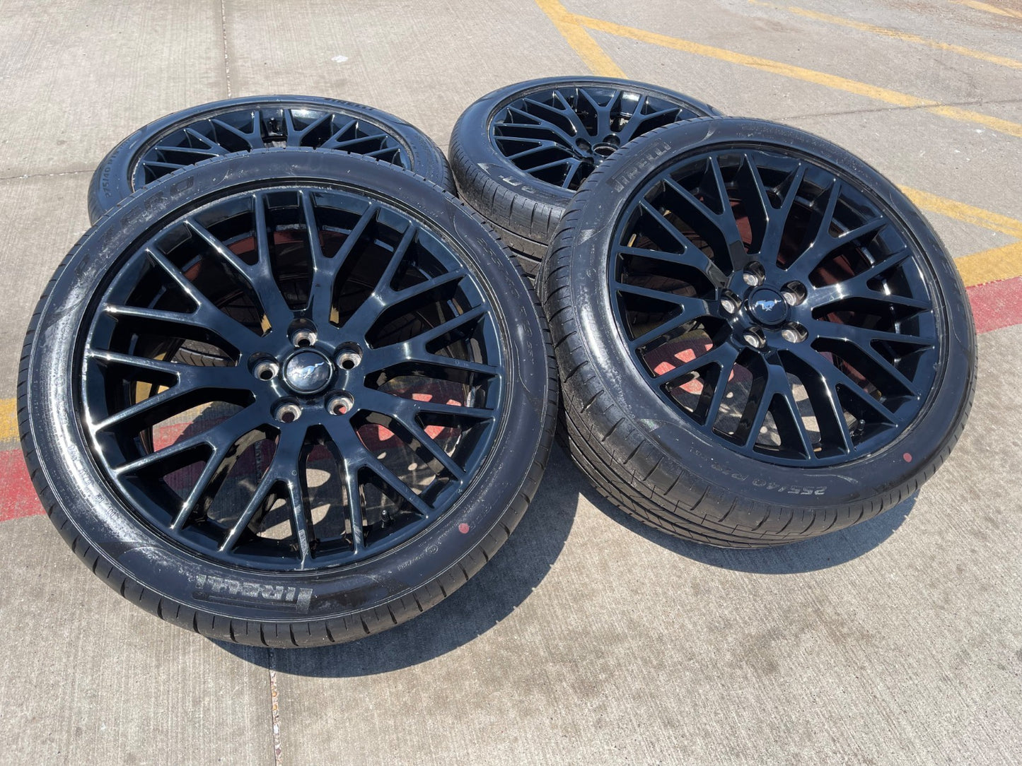 19" Ford Mustang GT Track Pack OEM 10036 10038 wheels rims PIRELLI
