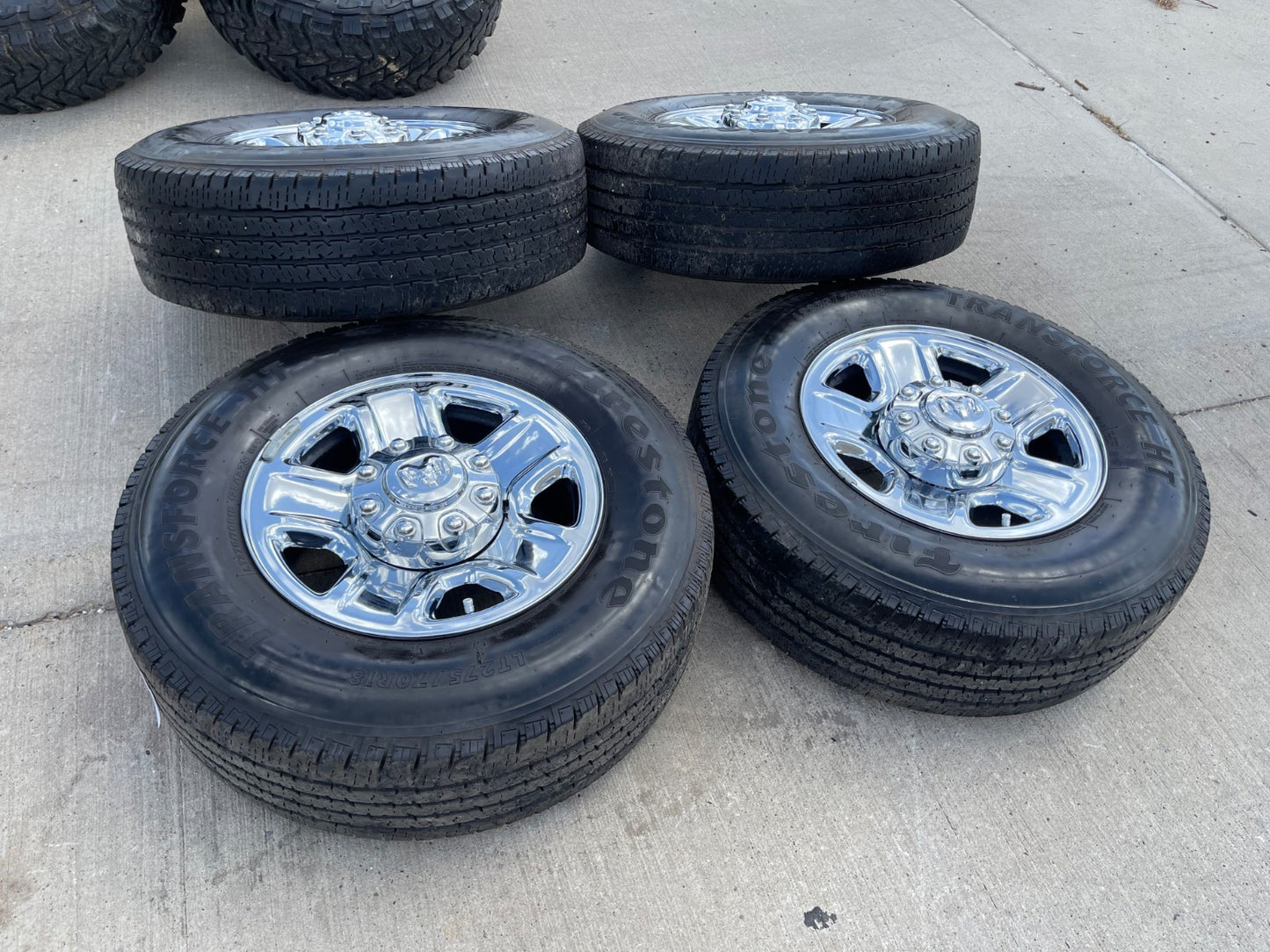 18" Dodge Ram 2500 3500 STEEL chrome OEM 2473 wheels rims SET FIRESTONE