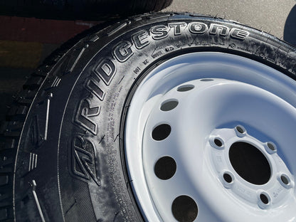 (4) 17" INEOS Grenadier OEM steel wheels rims WHITE tires 2024 2025 2026 NEW