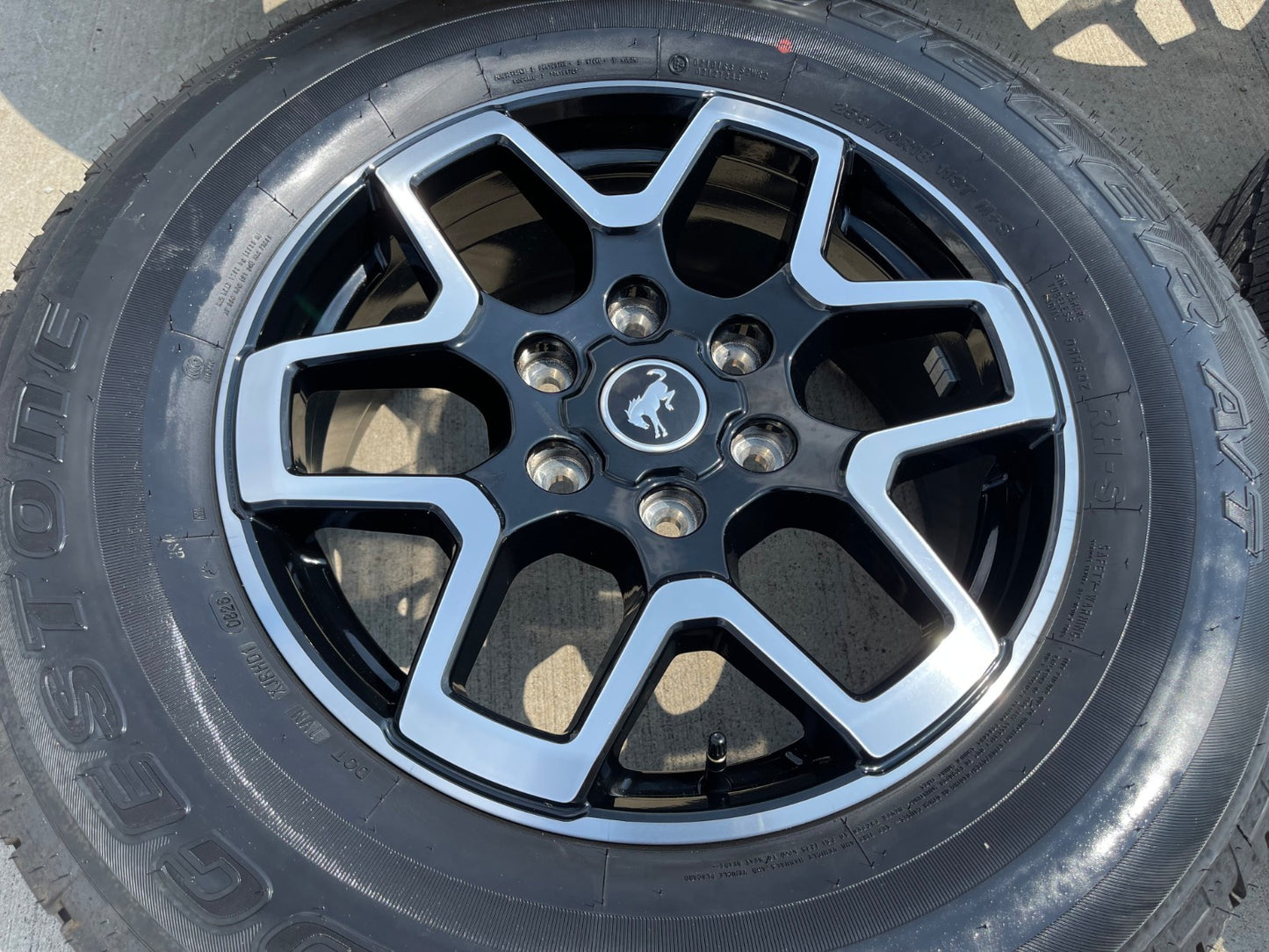 18" Ford Bronco wheels rims black 95213 Ranger SET BRIDGESTONE DUELER A/T NEW