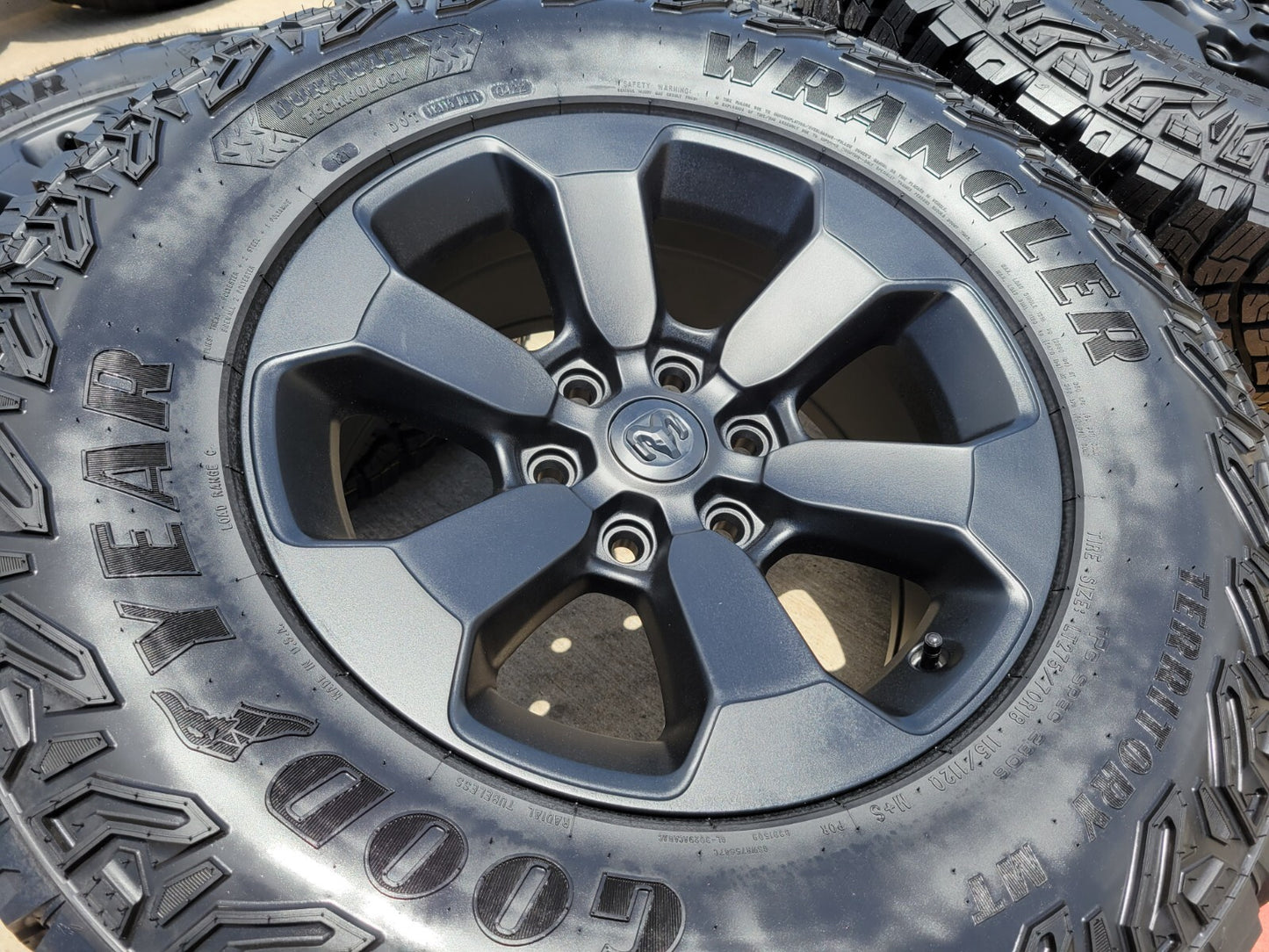 18" Dodge Ram 1500 Rebel Black OEM 2671 wheels rims 33" M/T NEW
