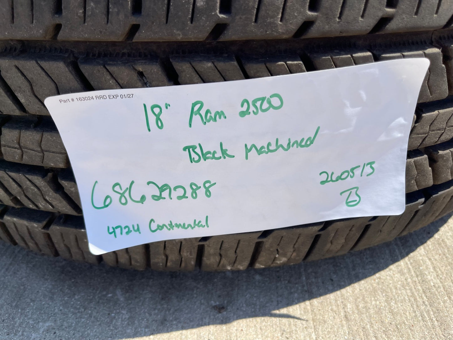 18" Dodge RAM 2500 3500 OEM 68629288 wheels rims tires CONTINENTAL