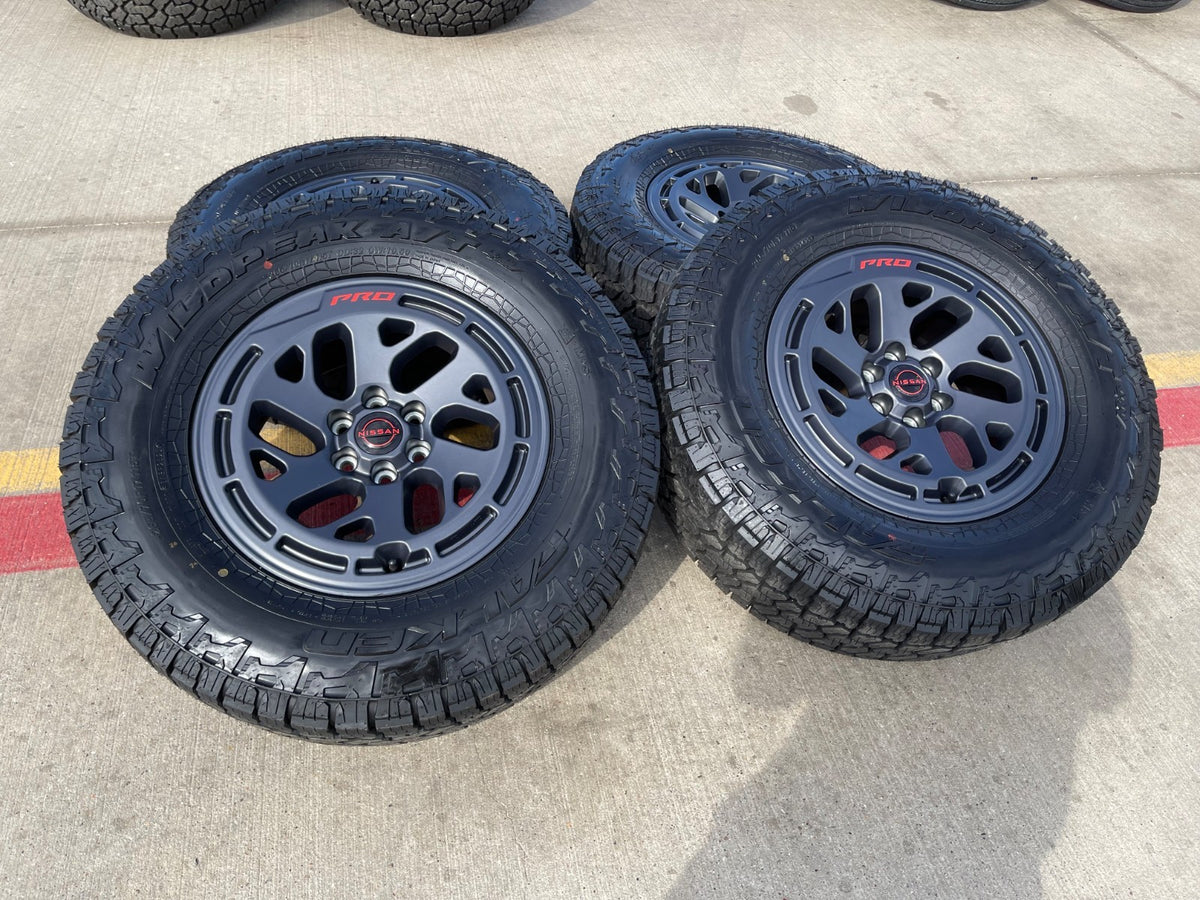 17" Nissan Frontier X-PRO OEM 62270 Desert Runner wheels rims FALKEN A/T4 NEW