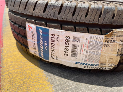 (1) 215/70/16 Kuhmo Crugen H/T51 HT51 tire 99T P215/70R16 NEW