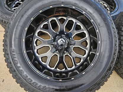 20" 20x10 FUEL Stroke D611 Ford F-250 F-350 wheels rims -18 SET BRIDGESTONE A/T