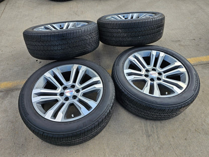 22" GMC Yukon DENALI OEM 5822 wheels rims tires Sierra SET BRIDGESTONE