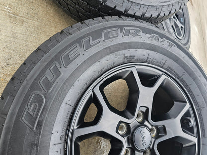 17" Jeep Wrangler Rubicon OEM 9218 wheels rims Gladiator tires SET DUELER A/T