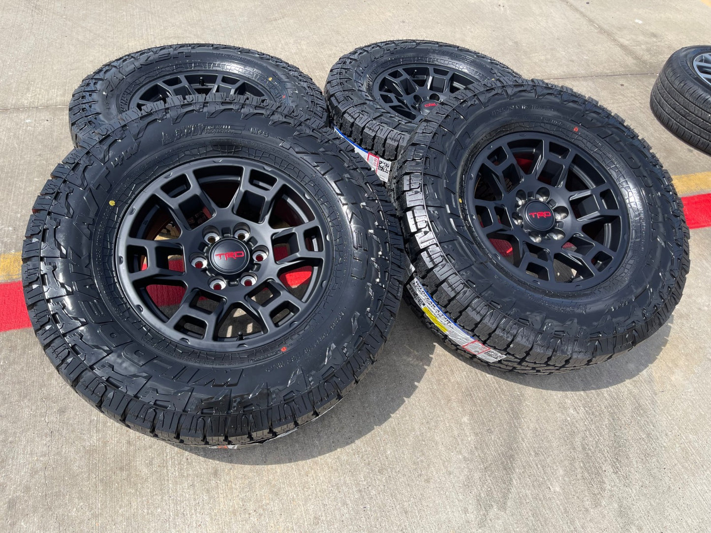 17" Toyota Tacoma TRD 4Runner OEM wheels rims SET black FJ FALKEN A/T4 33" NEW