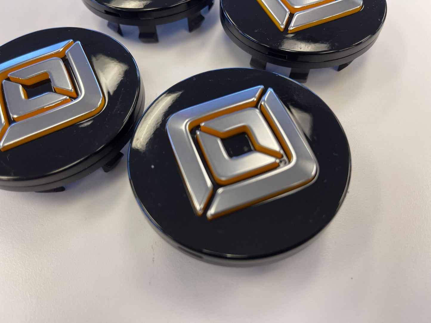 (4) Rivian R1T R1S OEM center caps black 2022 2023 2024 2025 2026