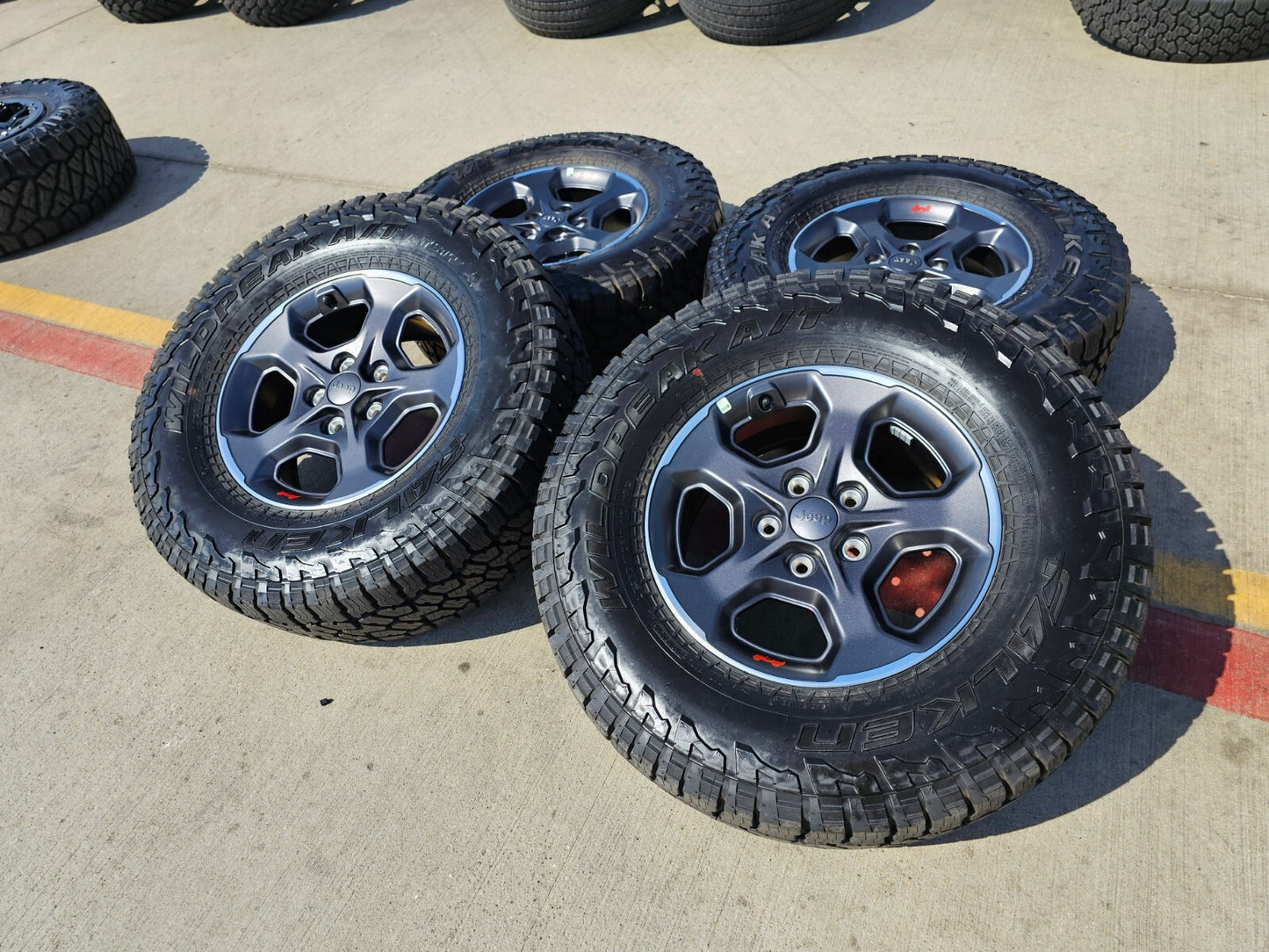 17" Jeep Wrangler Gladiator RUBICON OEM 9236 wheels rims 33" FALKEN A/T3 NEW